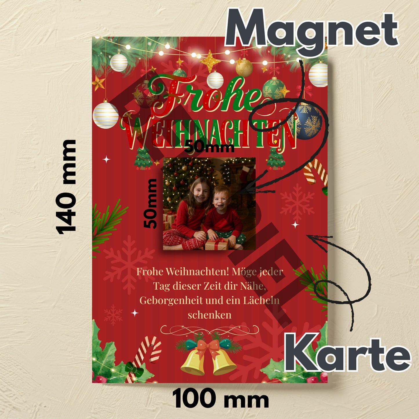 Weihnachtskarte mit Fotomagnet – Grüße, die wirklich haften bleiben Red Style