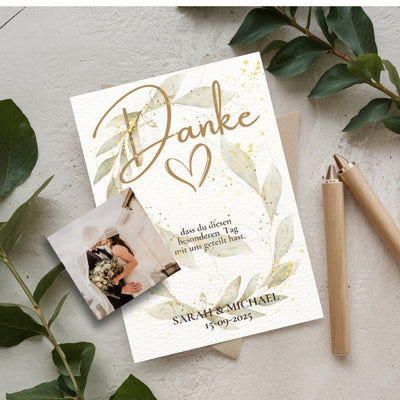 Wir sagen Danke Magnet auf Karte – elegant und einzigartig Sparkles Style
