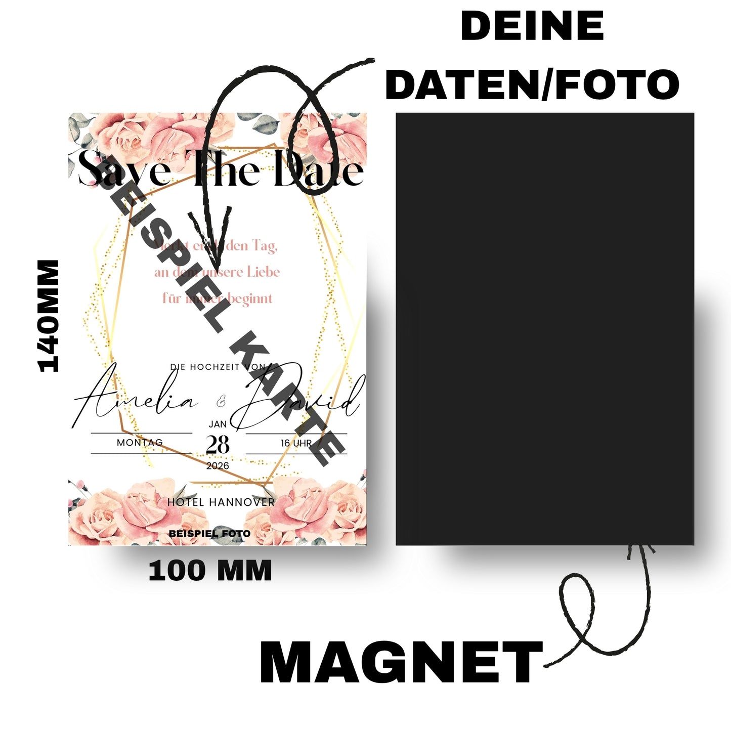 Willkommen, kleines Wunder – Magnetische Grußkarte zur Geburt Pastel Style