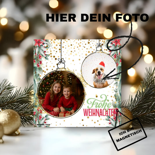 Weihnachts-Fotomagnet 50×50 mm – Persönlich, festlich & unvergesslich