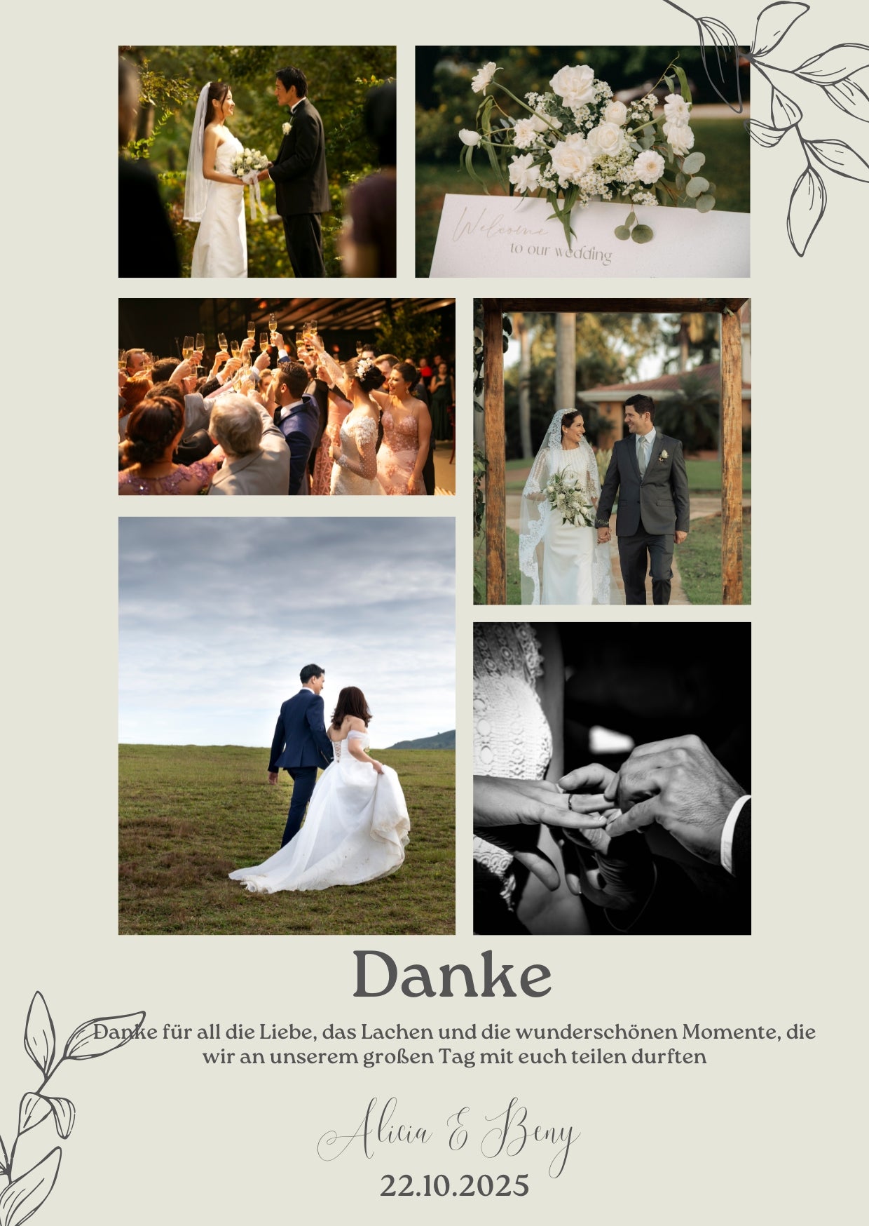 Wir sagen Danke – Magnetkarte mit Foto & persönlichem Text Easy Style