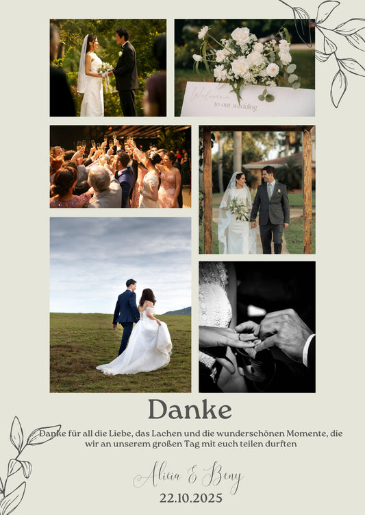 Wir sagen Danke – Magnetkarte mit Foto & persönlichem Text Easy Style