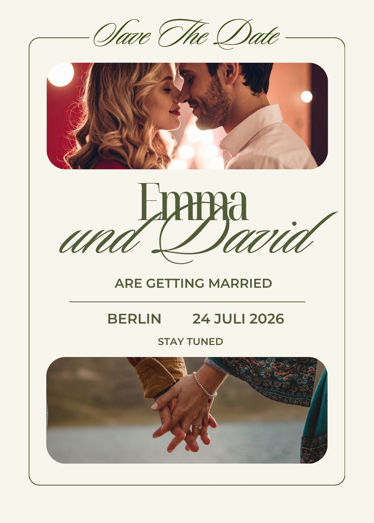 Magnetische Save-the-Date Karte – Personalisiert mit eurem Foto Film Style