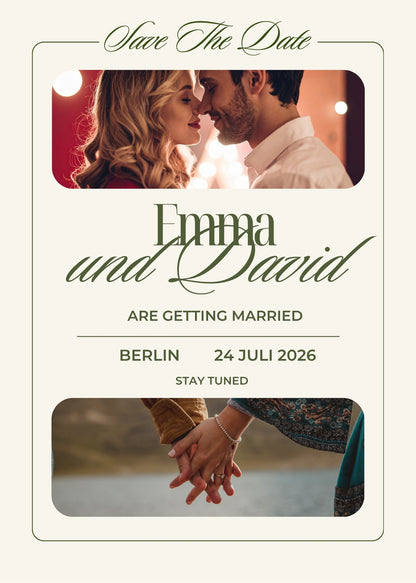 Magnetische Save-the-Date Karte – Personalisiert mit eurem Foto Film Style