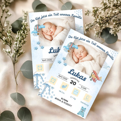 Willkommen, kleines Wunder – Magnetkarte zur Geburt Plane Style