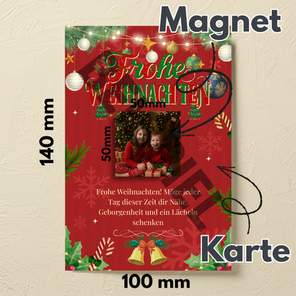 Weihnachtskarte mit Fotomagnet – Grüße, die wirklich haften bleiben Red Style