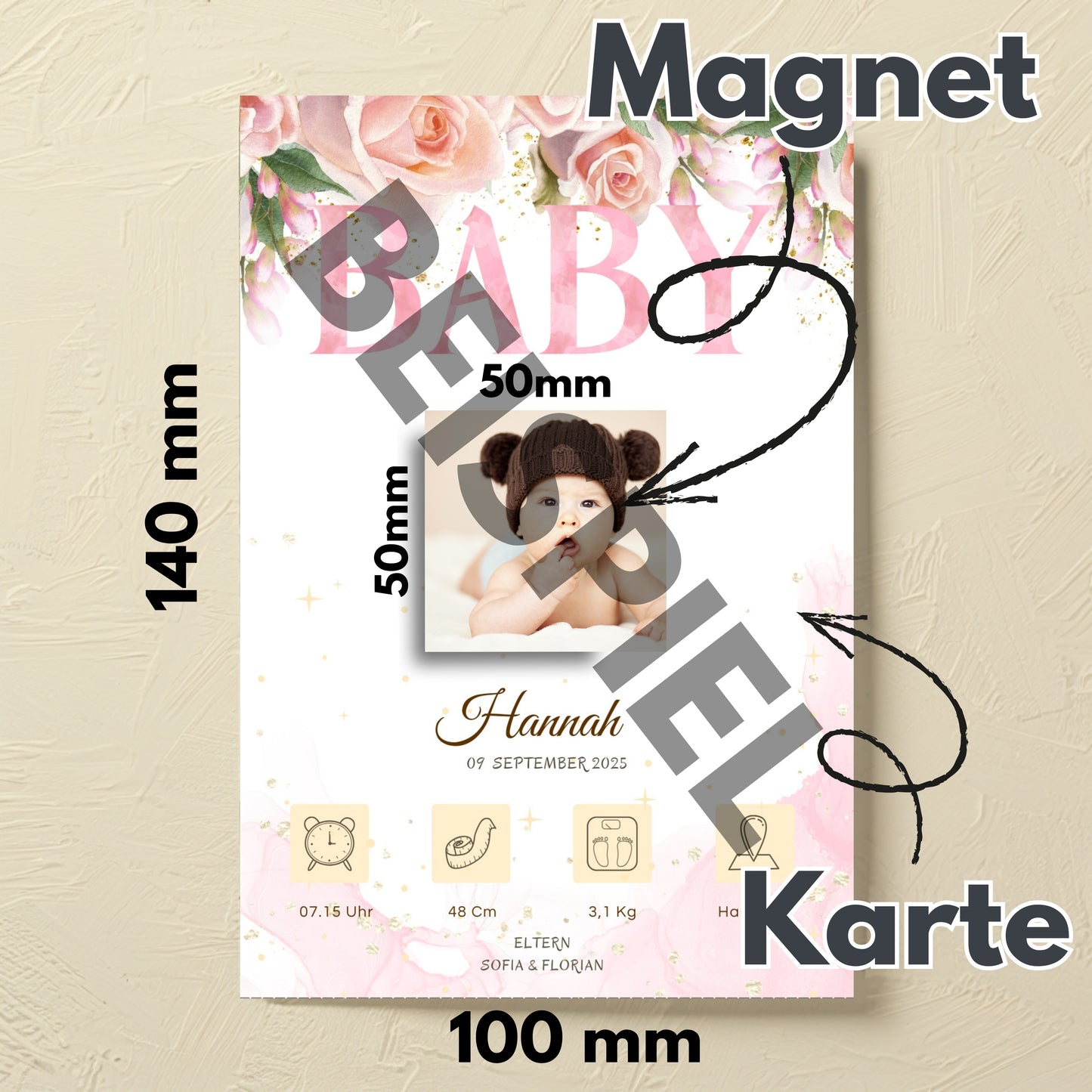 Save the Date Magnet auf Karte – elegant und einzigartig Tee Style