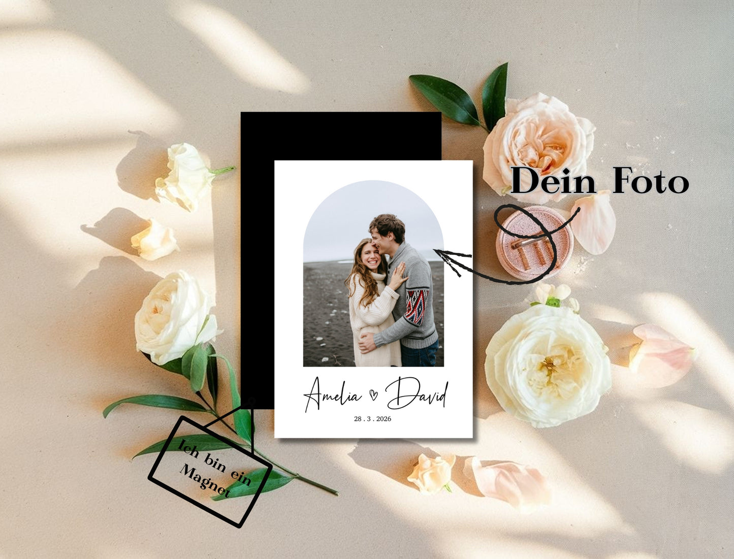 Magnetische Save-the-Date Karte – Personalisiert mit eurem Foto Mini Style