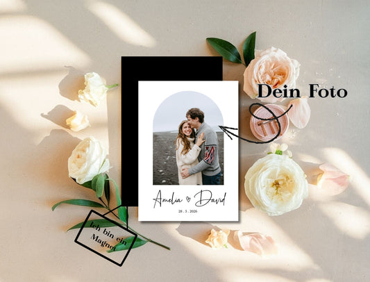 Magnetische Save-the-Date Karte – Personalisiert mit eurem Foto Mini Style
