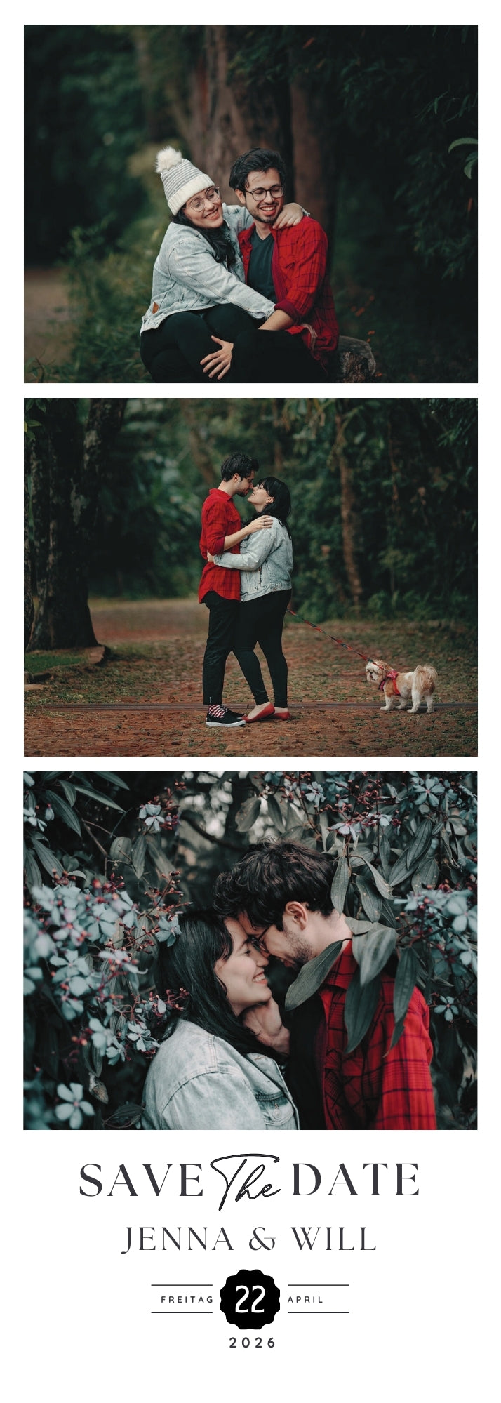 Magnetische Save-the-Date Karte – Personalisiert mit eurem Foto Strip