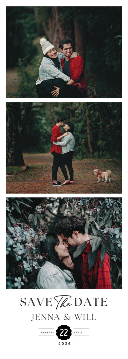 Magnetische Save-the-Date Karte – Personalisiert mit eurem Foto Strip