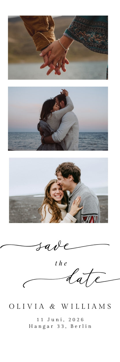 Magnetische Save-the-Date Karte – Personalisiert mit eurem Foto Strip Mini