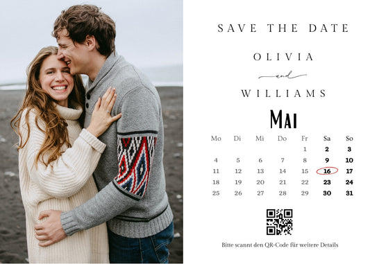 Magnetische Save-the-Date Karte – Personalisiert mit eurem Foto Calender style