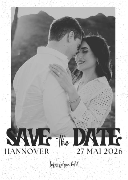 Magnetische Save-the-Date Karte – Personalisiert mit eurem Foto Instax Style