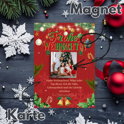 Weihnachtskarte mit Fotomagnet – Grüße, die wirklich haften bleiben Red Style