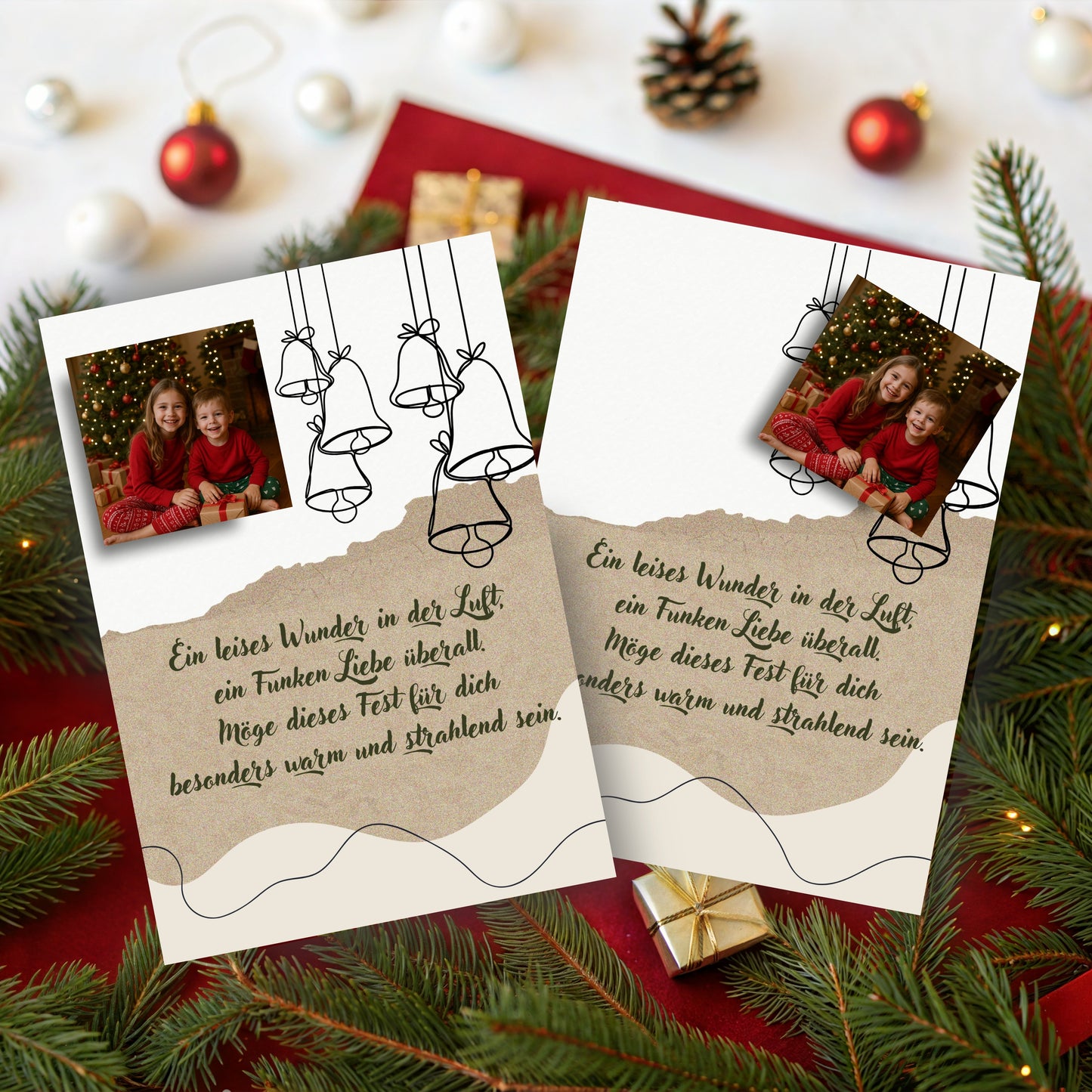 Weihnachtskarte mit Fotomagnet – Grüße, die wirklich haften bleiben Bell Style