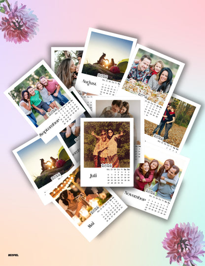 Instax Monatskalender 2026 – 12 Karten 90mm x 120mm. Für deine schönsten Momente