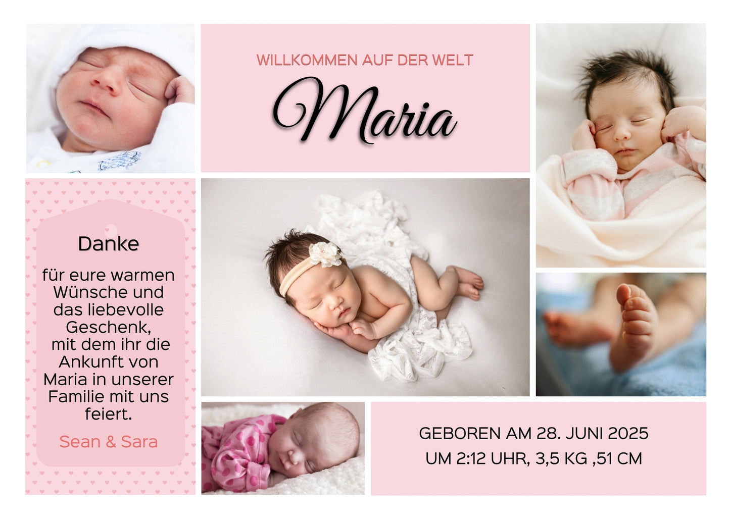 Willkommen, kleines Wunder – Magnetische Grußkarte zur Geburt Pastel Style