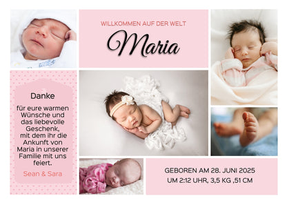 Willkommen, kleines Wunder – Magnetische Grußkarte zur Geburt Pastel Style