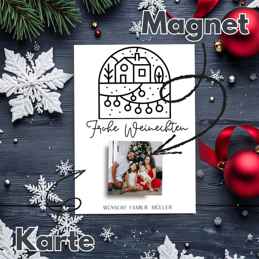 Weihnachtskarte mit Fotomagnet – Grüße, die wirklich haften bleiben Minimalistic Style