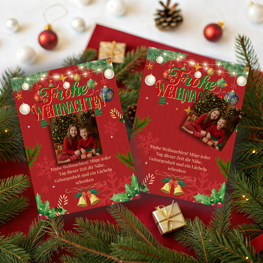 Weihnachtskarte mit Fotomagnet – Grüße, die wirklich haften bleiben Red Style
