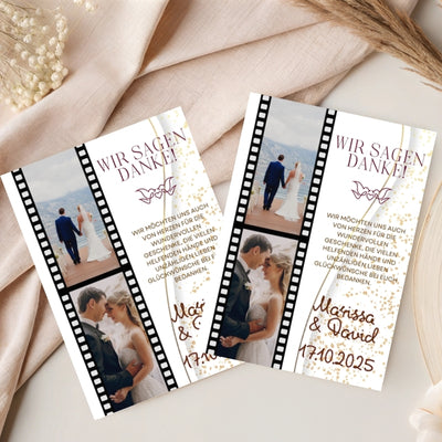Wir sagen Danke – Magnetkarte mit Foto & persönlichem Text Retro Style