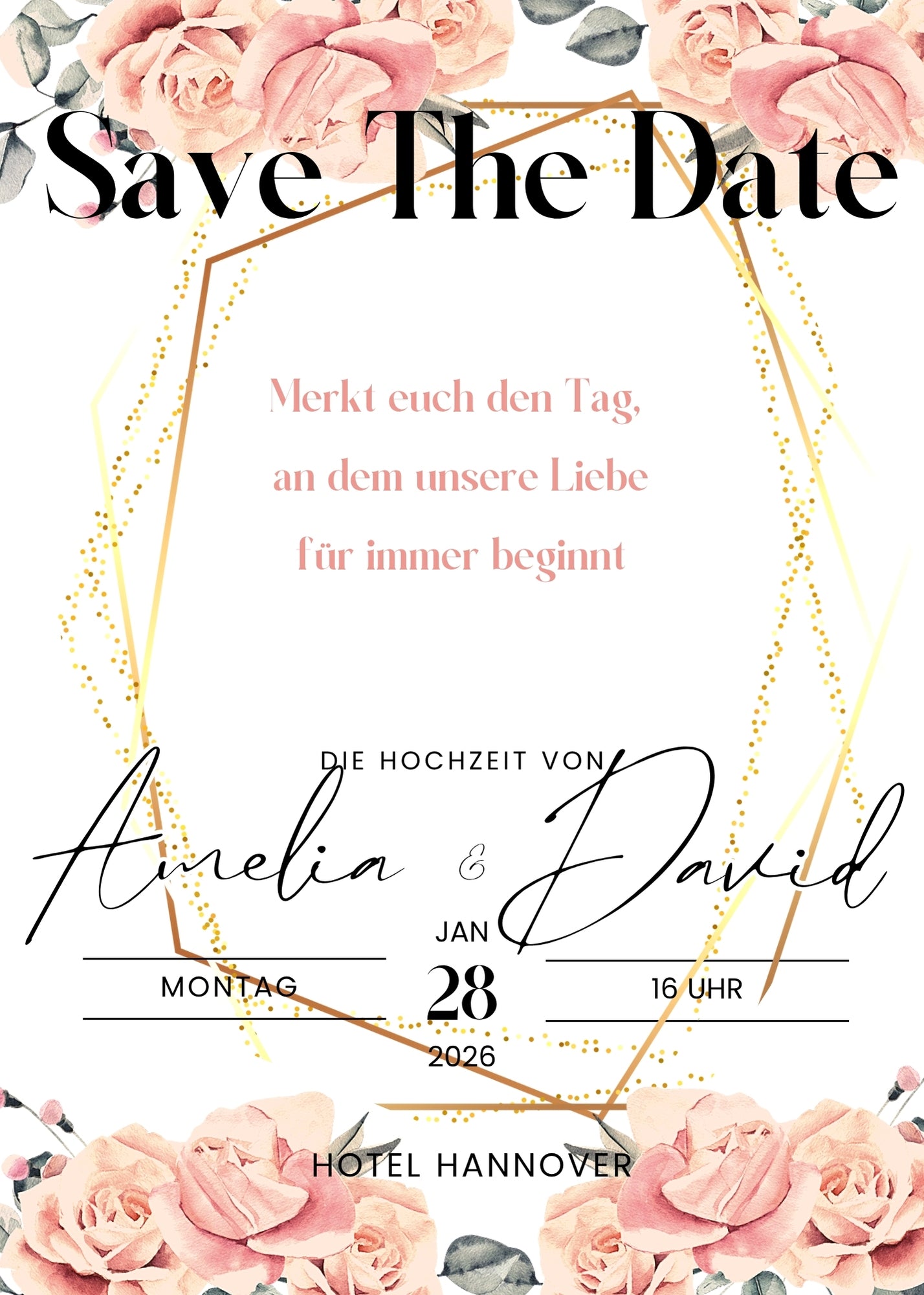 Save the Date Magnet auf Karte – elegant und einzigartig Tee Style