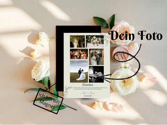 Wir sagen Danke – Magnetkarte mit Foto & persönlichem Text Easy Style